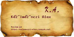 Kálmánczi Alex névjegykártya