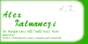 alex kalmanczi business card